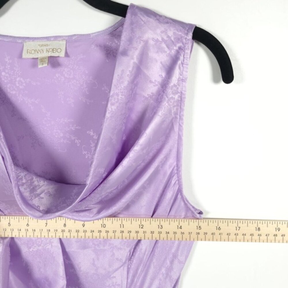 NWT TORN by RONNY KOBO Satin FREYA DRESS ORCHID BLOOM 10-8331SBJ Sz S - Picture 8 of 15